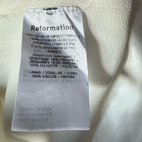Reformation Weslan Mini White Dress Ivory Size 6 - Picture 8 of 10